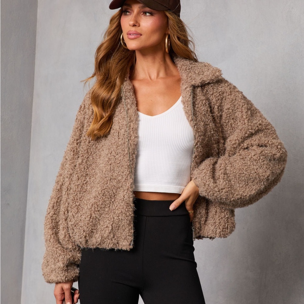 Cozy Tan Teddy Jacket